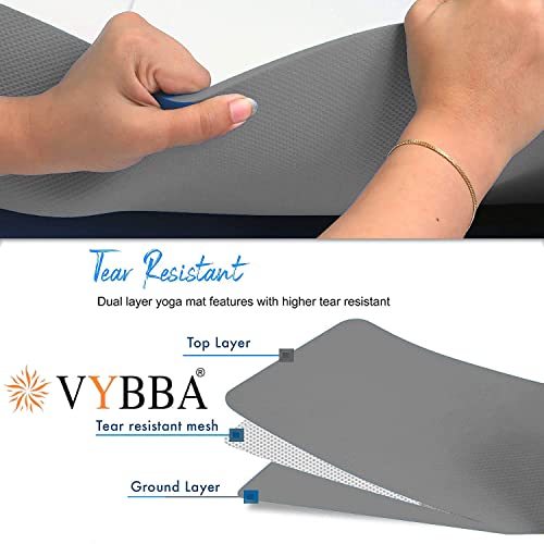 VYBBA 6 MM 100% EVA Yoga Mat with Bag Cover for Gym Workout and Yoga Exercise Odour free Anti-Slip Yoga Mat for Men & Women Fitness_ Grey - Image 4