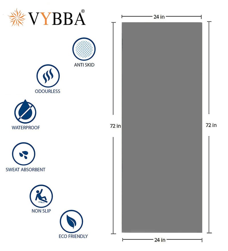 VYBBA 6 MM 100% EVA Yoga Mat with Bag Cover for Gym Workout and Yoga Exercise Odour free Anti-Slip Yoga Mat for Men & Women Fitness_ Grey - Image 5