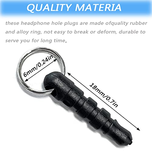 IOUALEY 150 Pieces Anti Dust Plugs Cell Phone Charm 3.5 mm Anti-Dust Earphone Cap DIY Dust Proof Headphone Jack Covers Dust Protector with Hole and Ring Compatible with iPhone/iPad/Samsung/HTC Smartphone - Image 2