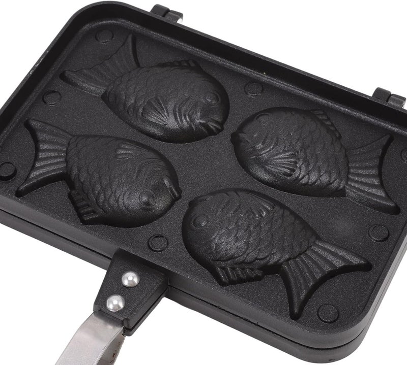 Taiyaki Fish Shape Cake Maker, Double Baking Pan with Non Stick Coating, Waffle Baking Mold for Home Kitchen, Premium Cast Aluminum Alloy Material, Easy to Clean and Demould - Image 2