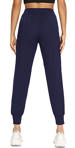 FULLSOFT Sweatpants for Women-Womens Joggers with Pockets Lounge Pants for Yoga Golf Workout Running(Navy Blue,Large) - Image 3