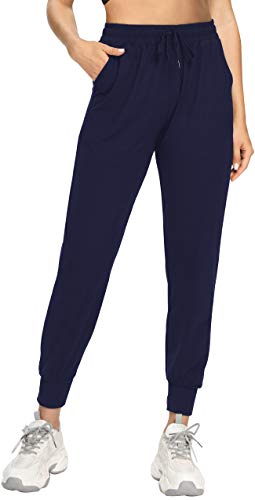 FULLSOFT Sweatpants for Women-Womens Joggers with Pockets Lounge Pants for Yoga Golf Workout Running(Navy Blue,Large) - Image 1