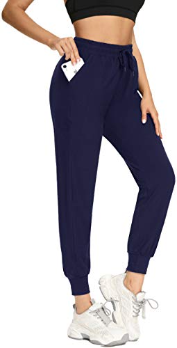 FULLSOFT Sweatpants for Women-Womens Joggers with Pockets Lounge Pants for Yoga Golf Workout Running(Navy Blue,Large) - Image 2