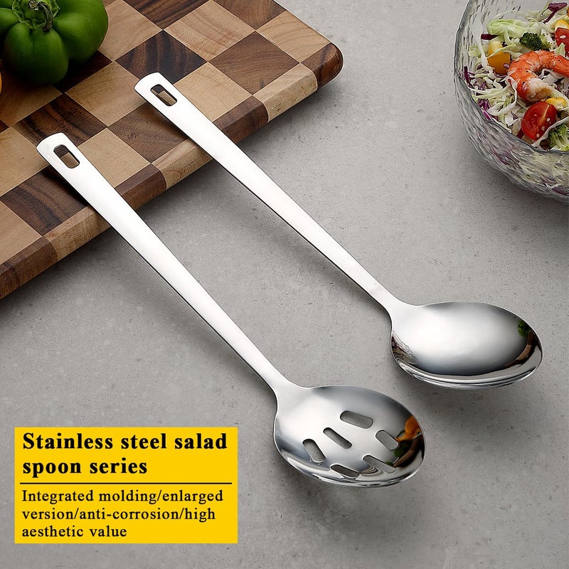 Kyraton Cooking Spoon Set, Stainless Steel Kitchen Cooking Serving, Solid Spoon, Slotted Spoon, Heat Resistant Handle, Dishwasher Safe, Easy to Clean - Image 3