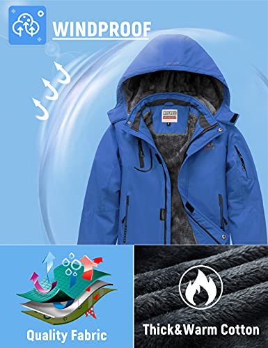 WULFUL Boy's Waterproof Ski Jacket Warm Fleece Hooded Winter Snow Coat - Image 4