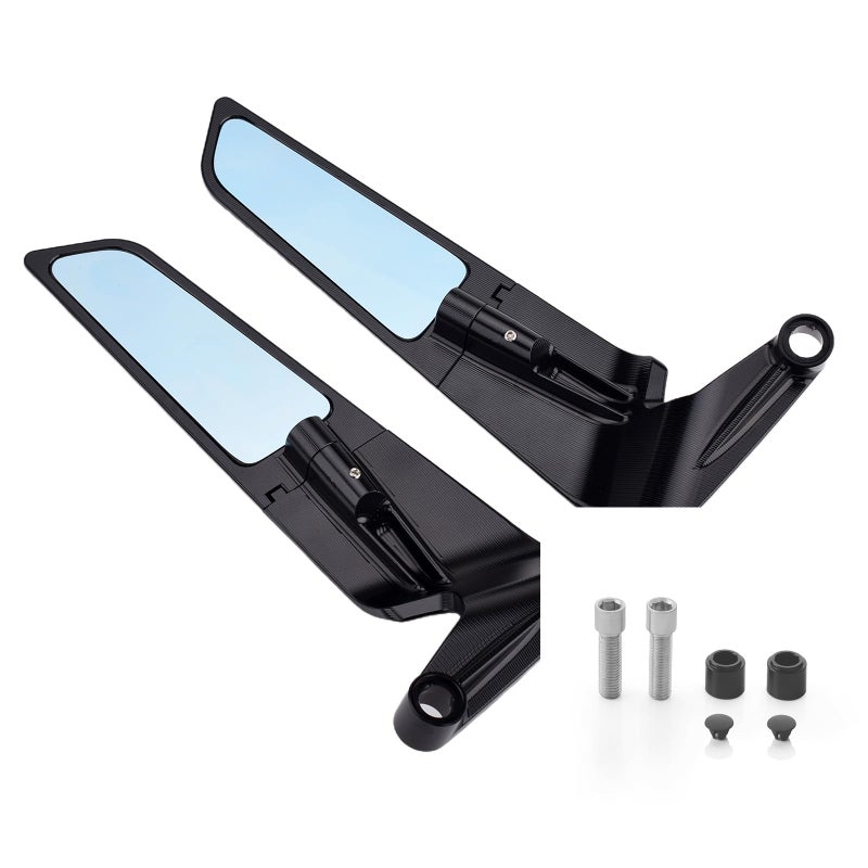 LEDISHUN Motorcycle Rearview Mirrors Wind Wing Adjustable Rotating Side Mirror Winglet Compatible with Yamaha MT03 MT07 MT09 XSR 900 MT10 Tracer 900
