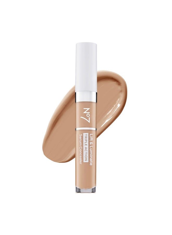 No7 Lift & Luminate Triple Action Serum Concealer - Light Medium - Anti Aging Liquid Concealer Makeup for Blemishes & Dark Circles - Medium to Full Coverage Concealer for Face (8ml) - Image 1
