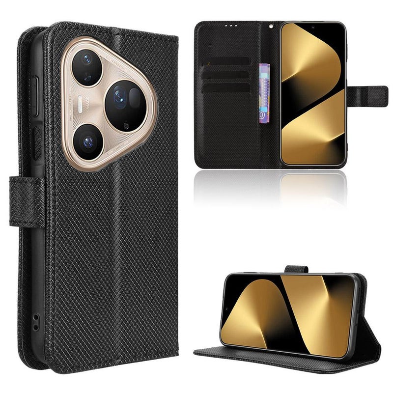 erorex For Huawei Pura 80 Pro 5G / 80 Pro+ 5G Diamond Texture Leather Phone Case(Black) - Image 1