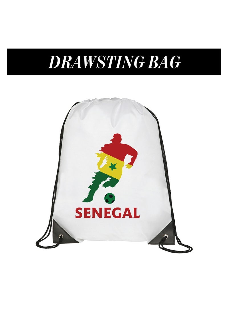 مجموعة السنغال الرياضية كومبو - هدايا لعشاق الرياضة - قبعة - وشاح - علم - دبوس العلم - حقيبة برباط - Image 3