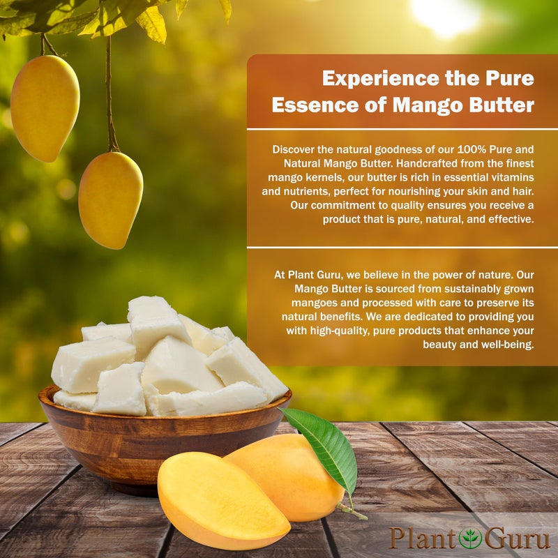 Plant Guru Raw Mango Butter 3 lbs. Bulk Jar - 100% Pure Natural Unrefined - Great for Skin, and Hair Growth. DIY Soap Making, Body Butters, Lotions and Creams. - Image 4