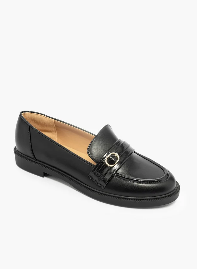 Buckle Accent Slip-On Loafers