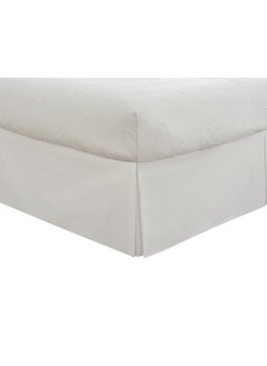 Lux Hotel Microfiber Tailored Bed Skirt With Classic 14 Inch Drop Length Pleated Styling California King White