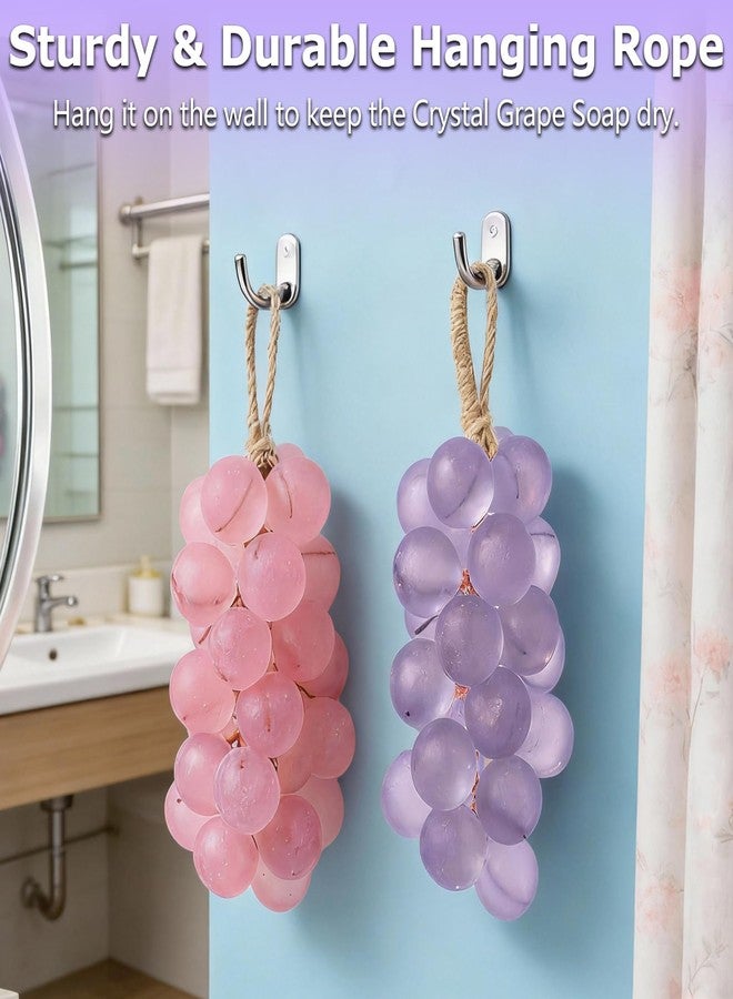KUNAL 2 PCS Grape Soap On A Rope,Handmade Grapes Cluster Shaped Soaps,Natural Cold Process Artisan Soaps for Hand Wash, Bath, Fresh Air Women Men - Image 5