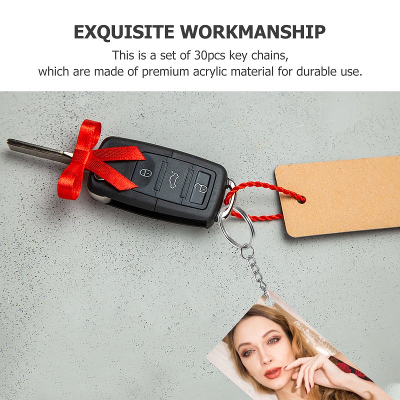 30pcs Keychain Combination Set DIY Supplies Transparent Board - Image 5