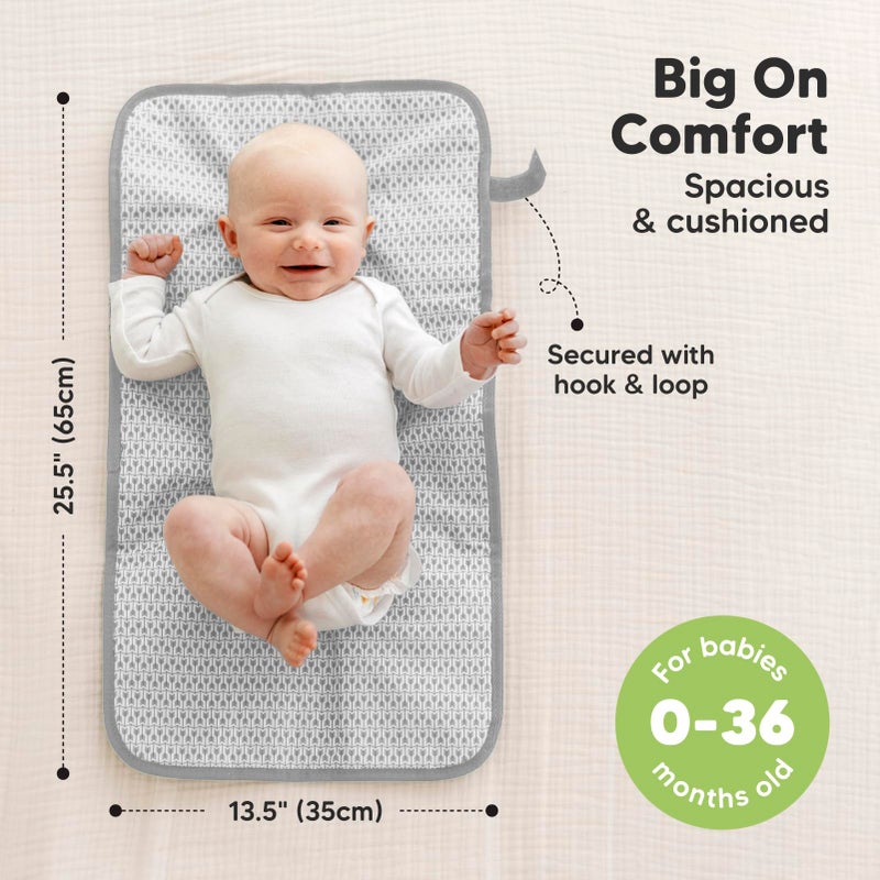 KeaBabies Portable Diaper Changing Pad - Waterproof Foldable Baby Changing Mat - Travel Diaper Change Mat - Lightweight Changing Pads for Baby - Baby Changer - Machine Washable (Gray Mod) - Image 3