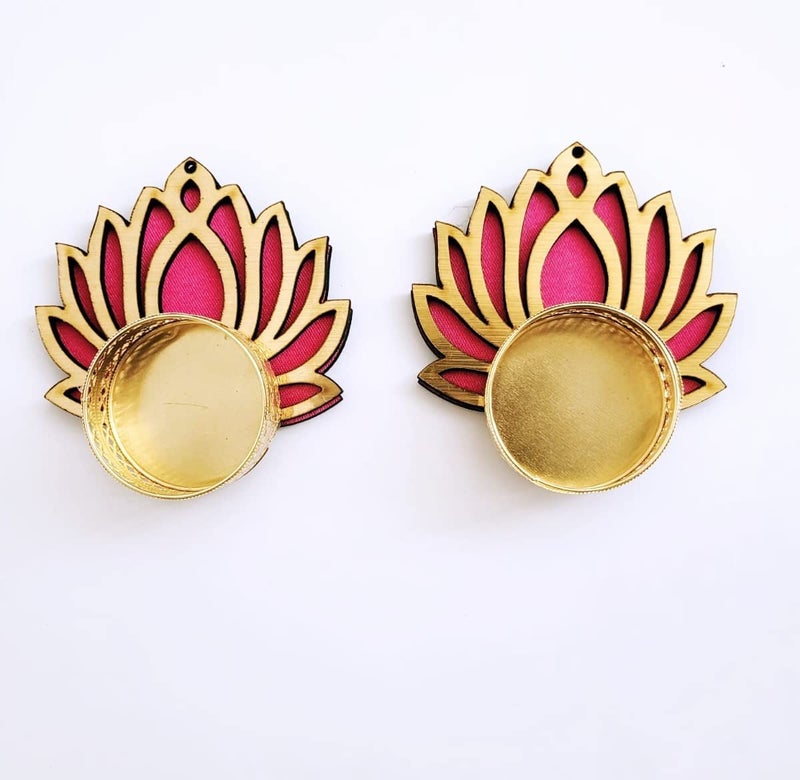 Handmade Lotus Floor Decoration Reusable Rangoli for Puja DecorTealight Candle HolderLotus Diya for Pooja Festival Dcor 7 pcsLamp Temple DecorationLotus Deepam for Goddess Worship pack of 10 - Image 3