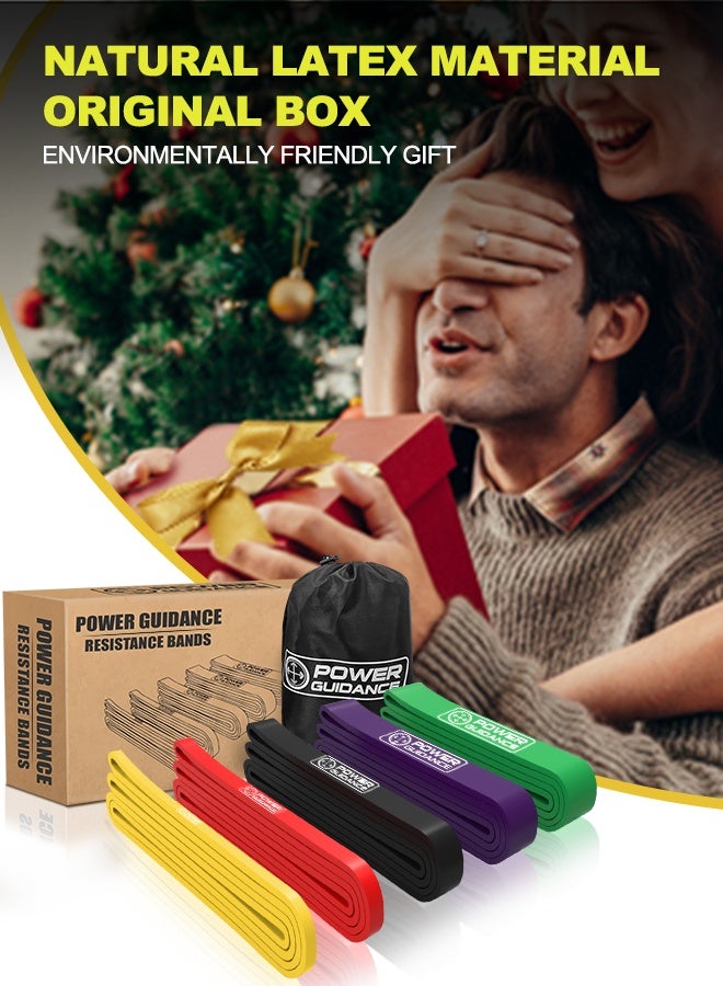 POWER GUIDANCE أشرطة مساعدة السحب POWER GUIDANCE - شريط مقاومة ثقيل، أشرطة تمارين الحركة ورفع الأثقال، مثالية لتمديد الجسم، رفع الأثقال، تدريب المقاومة، شريط واحد ومجموعة - Image 2