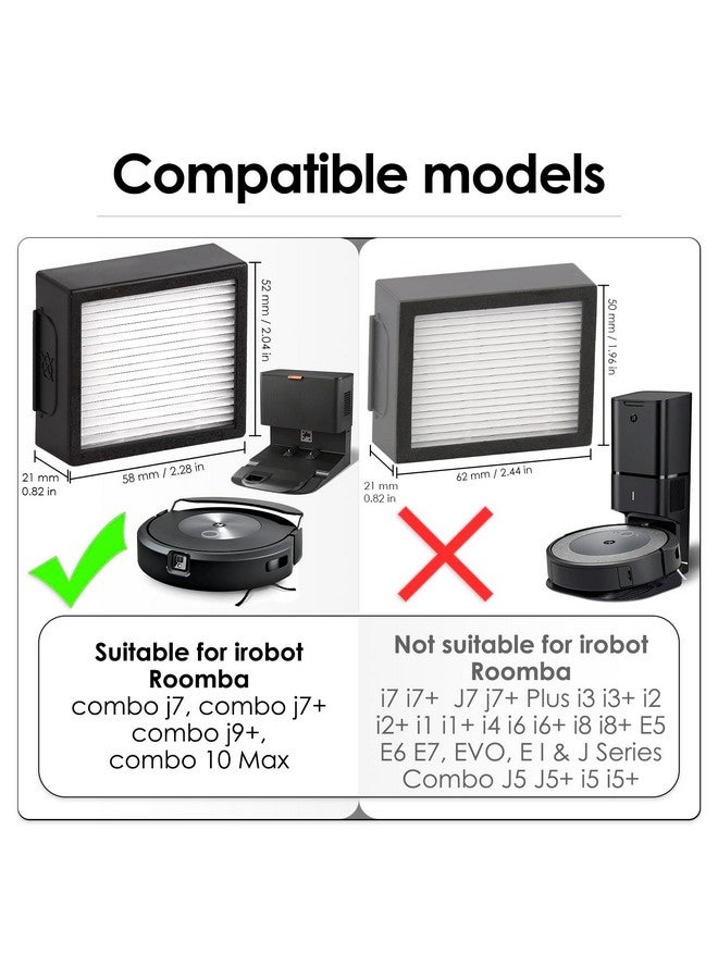 CHAIN PEAK (6 Pack) Combo 10 Max Replacement HEPA Filter Compatible with iRobot Roomba Combo J7+ plus/Combo j9+/ Combo 10 Max Robotic Vacuum Cleaner HEPA Filters Accessories(NOT FOR Roomba combo j5 combo j5+) - Image 2