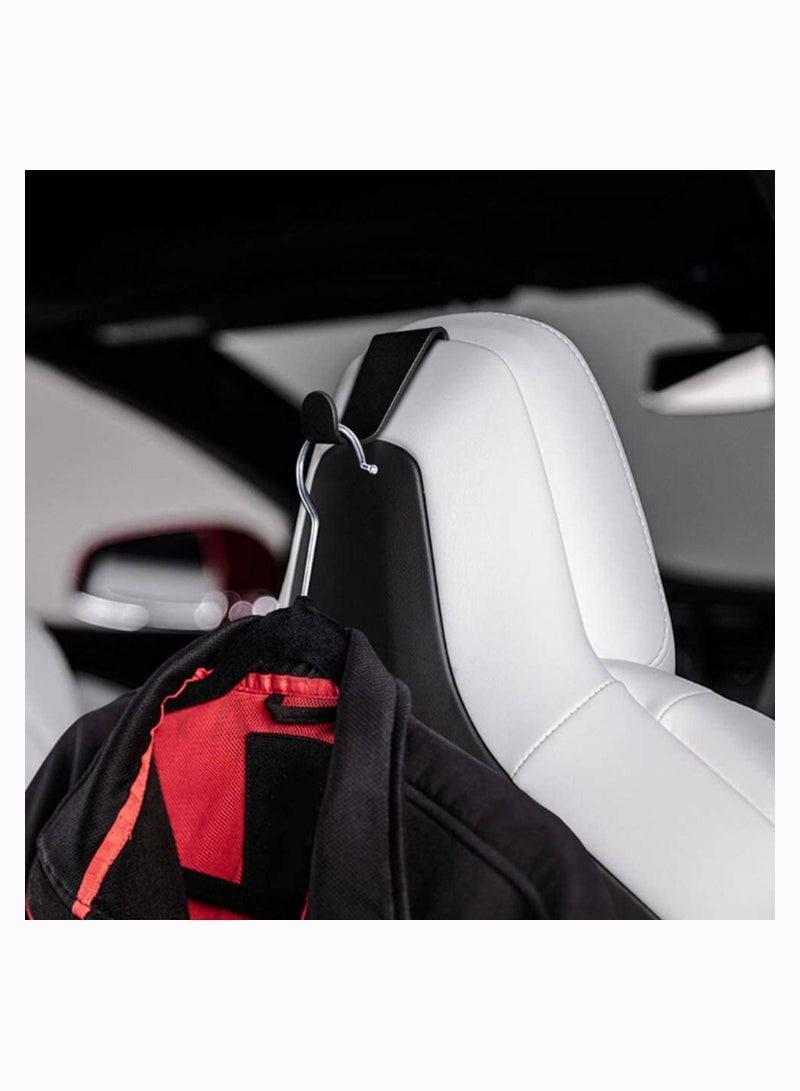 Y&D Car Seat Hooks Headrest Hook, Stylish Back Hanger for Your Purse, Grocery Bags, Handbag to Keep Them from Sliding Around While Driving, Organizer Accessory Black 2 Pcs  - Image 2