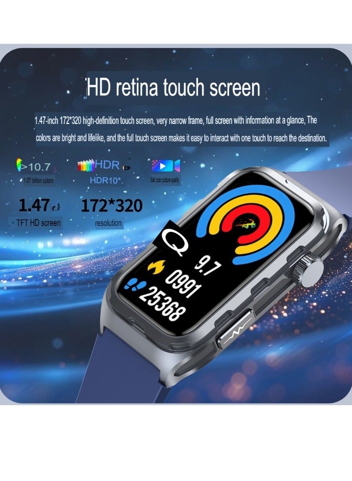 TK79 Smart Watch, Magnetic Charging Smart Health Sports Bracelet, Lightweight Fitness Tracker Watch With ECG Heart Rate Blood Oxygen Measurement, (1pc, Black) - Image 2