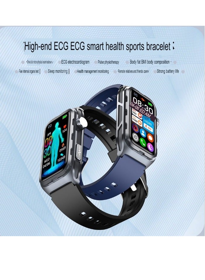 TK79 Smart Watch, Magnetic Charging Smart Health Sports Bracelet, Lightweight Fitness Tracker Watch With ECG Heart Rate Blood Oxygen Measurement, (1pc, Black) - Image 3