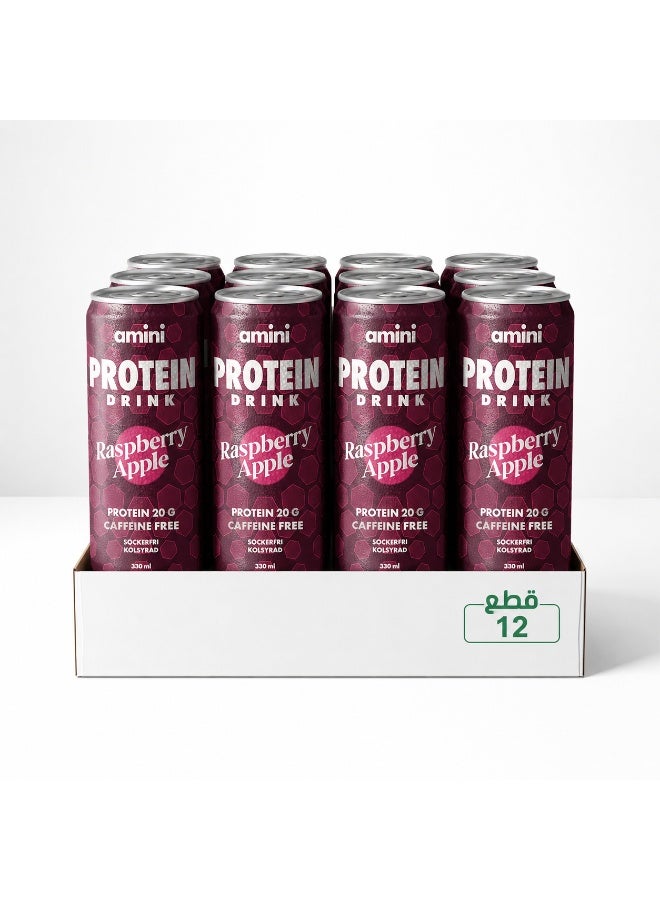 dovember Amini Protein Carbonated Drink Raspberry Apple 12*330ml - Image 1