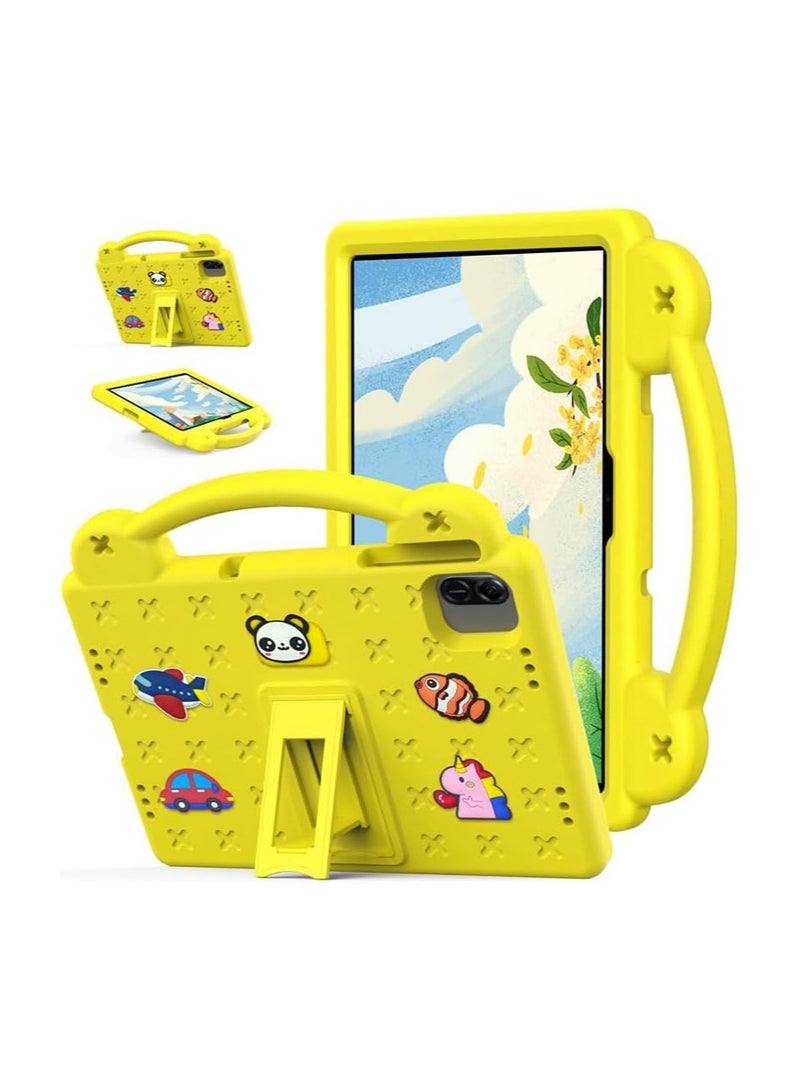VKL Kids Case Compatible with Honor Pad X8a 11-inch 2024 Anti-Fall Shockproof Stand Hand-Held EVA Protective Cover for Honor Pad X8a (Yellow) - Image 1