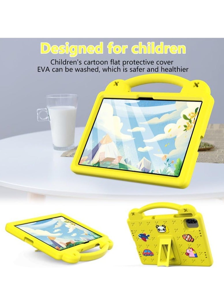 VKL Kids Case Compatible with Honor Pad X8a 11-inch 2024 Anti-Fall Shockproof Stand Hand-Held EVA Protective Cover for Honor Pad X8a (Yellow) - Image 4