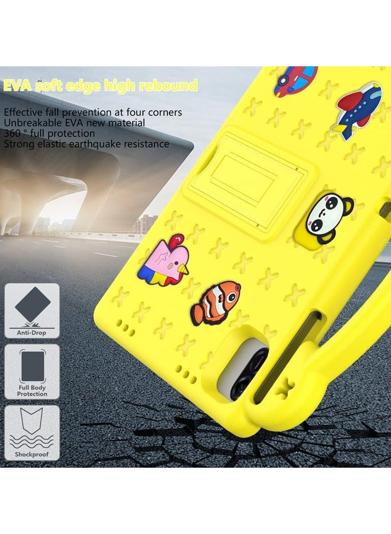 VKL Kids Case Compatible with Honor Pad X8a 11-inch 2024 Anti-Fall Shockproof Stand Hand-Held EVA Protective Cover for Honor Pad X8a (Yellow) - Image 5