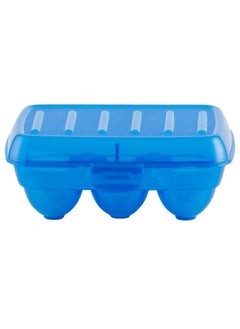 Kuber Industries Kuber Industries Plastic 6 Slot Egg Container,Tray, Holder for Refrigerator & Kitchen (Blue)-46KM0396  - Image 1