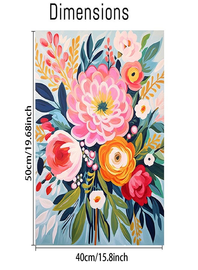 YarnMate Flowers Paint by Numbers Kit for Adults - Flowers in Vase Paint by Number on Canvas Without Frame, DIY Acrylic Painting for Gift Home Wall Decor (16x20 Inch) - Image 2