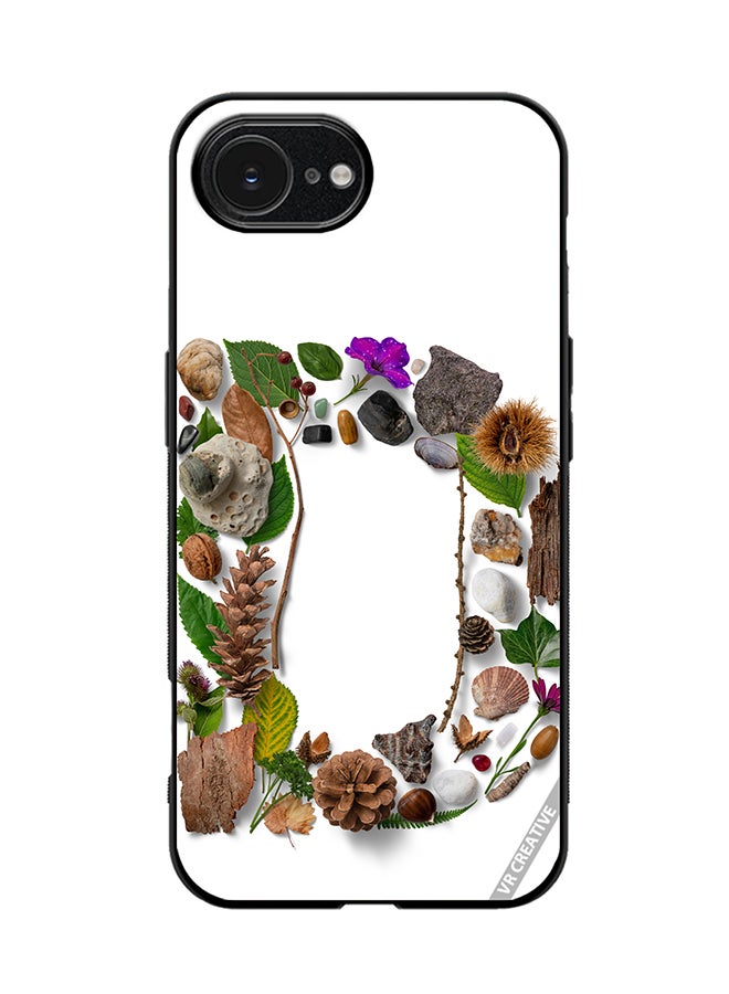 Protective Case Cover For Apple iPhone 16e Alphabet D Design Multicolour