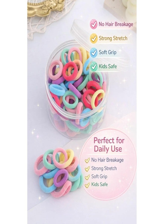 Frescorr (100 pcs) Baby Hair Ties | Soft No-Damage Premium Elastic Mini Rubber Bands for girls | Strong Stretch Ponytail Holders | Daily Use Hair Accessories | (Pastel) - Image 5