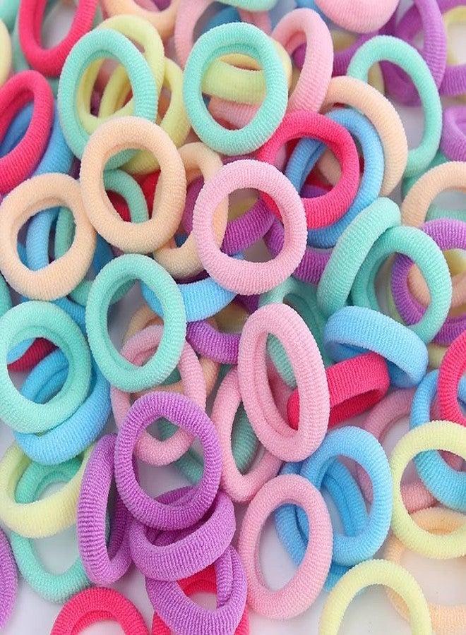 Frescorr (100 pcs) Baby Hair Ties | Soft No-Damage Premium Elastic Mini Rubber Bands for girls | Strong Stretch Ponytail Holders | Daily Use Hair Accessories | (Pastel) - Image 2