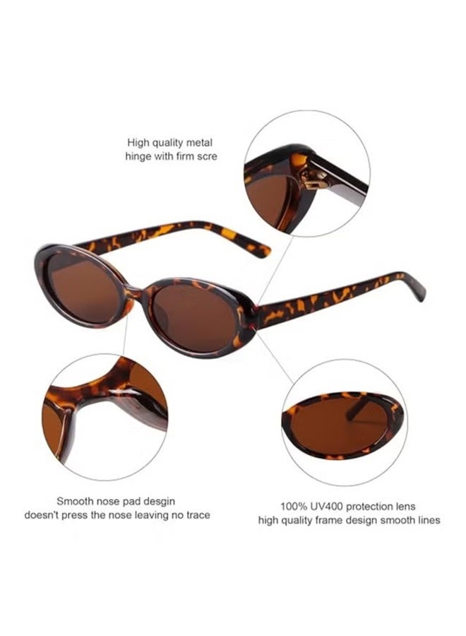 HY 2 PcsTrendy Retro Oval Sunglasses for Women, 90s Small Y2K Fashion Vintage Narrow Sun Glasses - Image 3