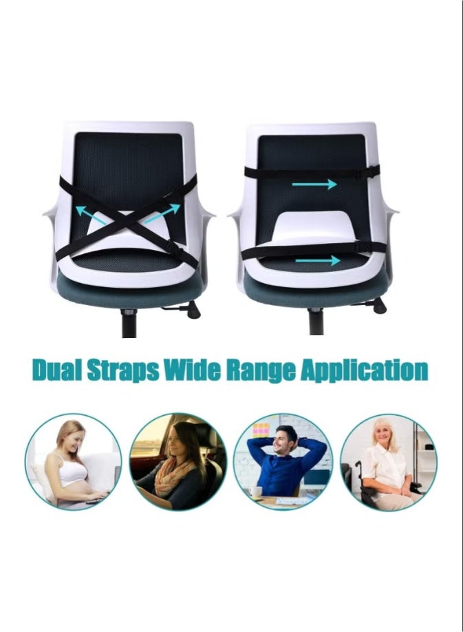 Car Back Cushion Lumbar Support Pillow for Home, Office, Car, Black Large Wheelchair and Computer Gaming Chair - Image 5