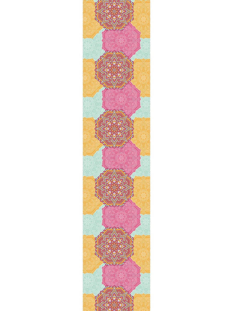 AEROHAVEN Abstract Pink & Yellow HD Digital Printed Premium Modern 4 Seater Table Runner Cloth - TR-25 - (Pink & Yellow, 13 x 60 Inch) - Image 2