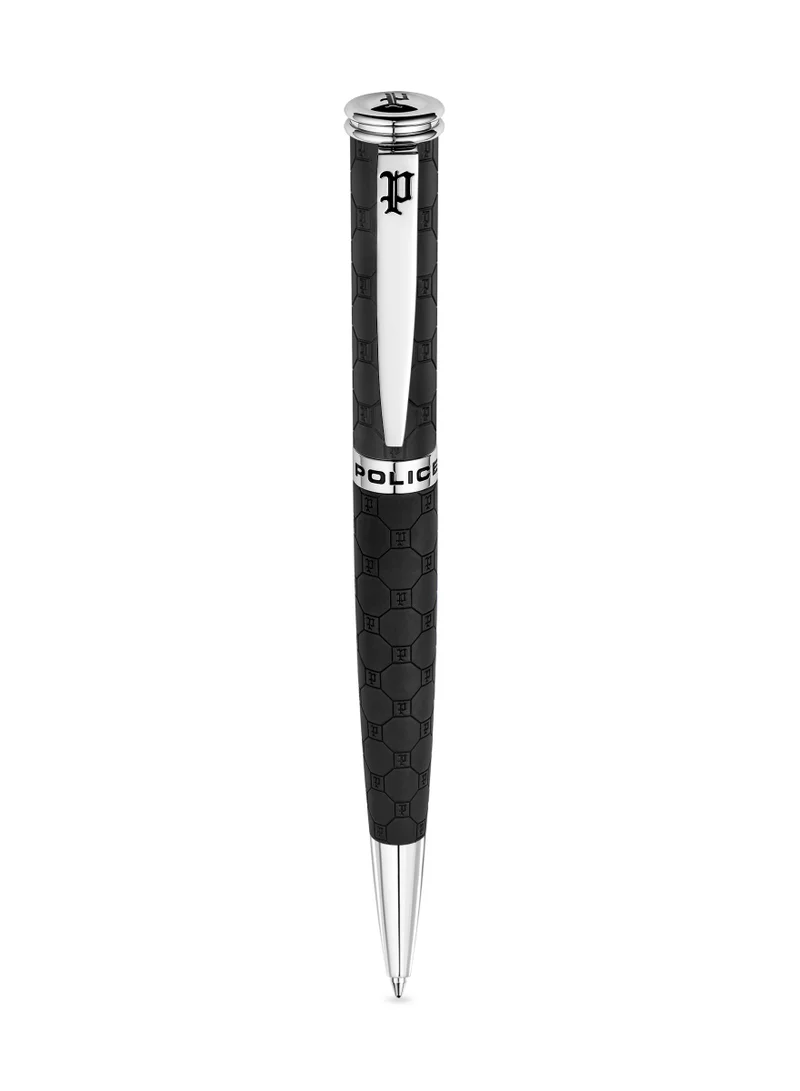 POLICE Black Patterned Ballpoint Pen Elegant