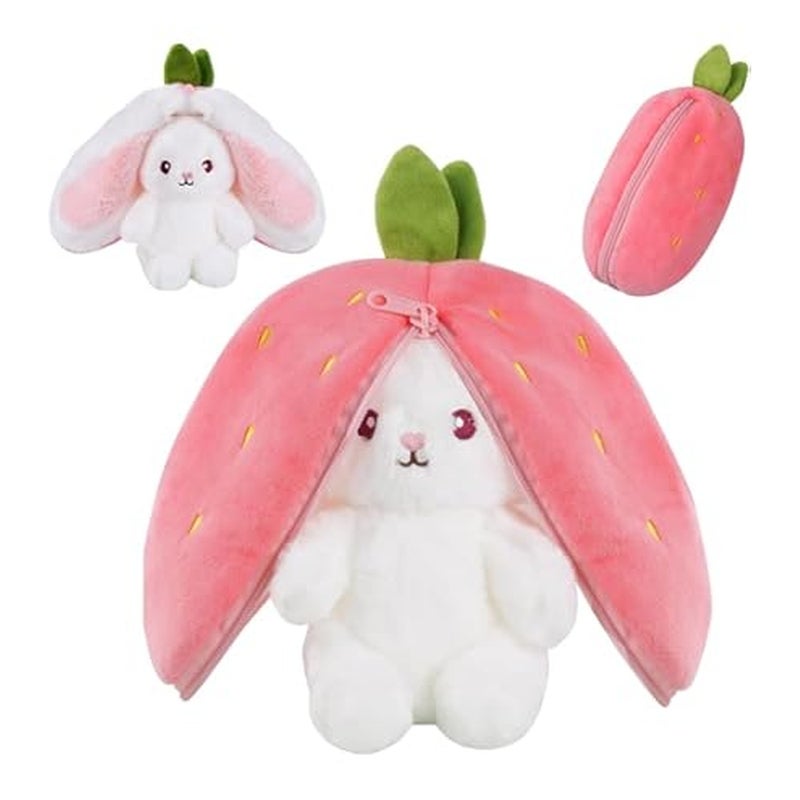 Rabbit Plush Doll with Big Ears - Pink - RB107 - Image 2