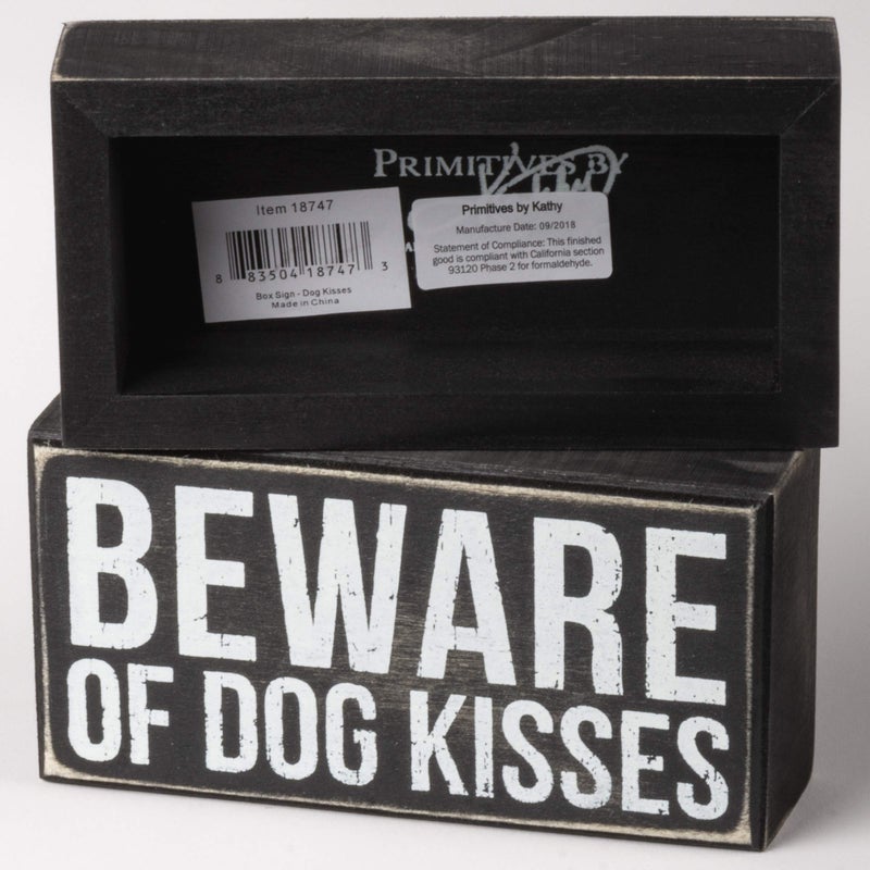 Primitives by Kathy Classic Box Sign  6"" x 3""  Dog Kisses - Image 2