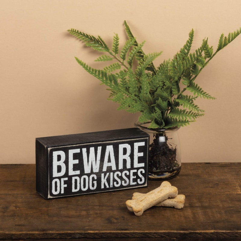 Primitives by Kathy Classic Box Sign  6"" x 3""  Dog Kisses - Image 3