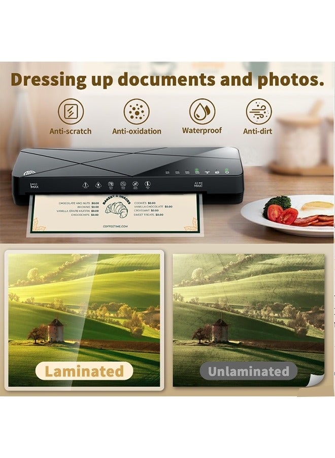 FN Laminator Machine,13 Inch,Thermal Laminator,Cold & Hot A3-A6 Laminating Machine,𝟔𝟎𝐬 𝐐𝐮𝐢𝐜𝐤 Warm-Up,One-Touch ABS Function,Jam-Free Laminating Machine  - Image 5