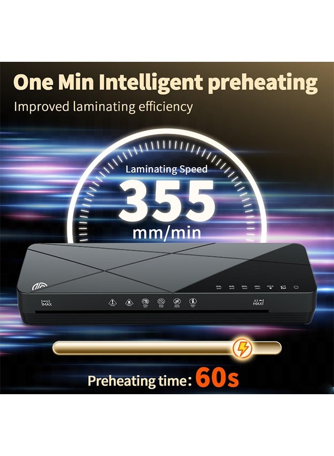 FN Laminator Machine,13 Inch,Thermal Laminator,Cold & Hot A3-A6 Laminating Machine,𝟔𝟎𝐬 𝐐𝐮𝐢𝐜𝐤 Warm-Up,One-Touch ABS Function,Jam-Free Laminating Machine  - Image 3