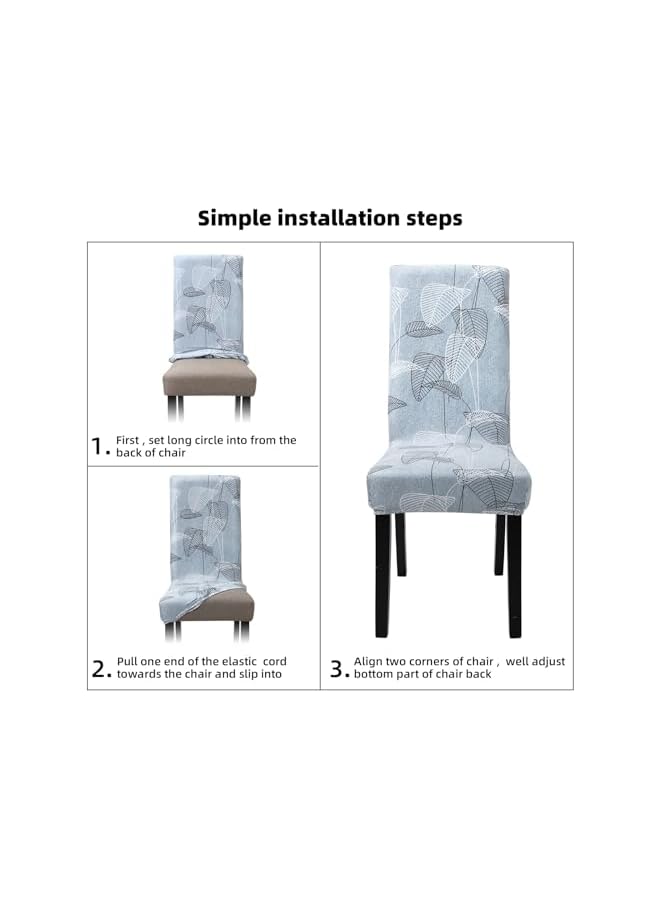 The Bros Dining Room Chair Covers, 4 Pack Super Fit Stretch Removable Washable Short Dining Chair Protector Cover Seat Slipcover, for Hotel, Dining Room, Ceremony, Banquet Wedding Party - Image 3