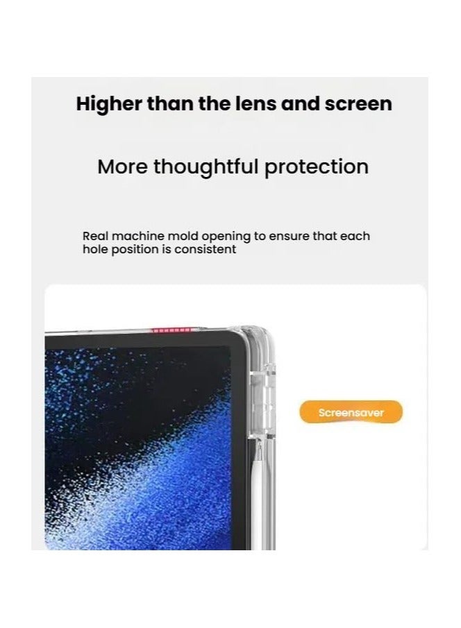 Case Compatible with Xiaomi Redmi Pad 2 11-inch (2025) Tablet, Trifold Stand Shell with Pencil Holder,Leather Clear Back Cover with Automatically Wake Up Sleep (Lavender) - Image 3