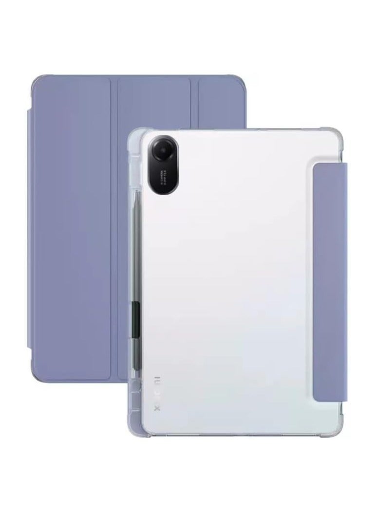 Case Compatible with Xiaomi Redmi Pad 2 11-inch (2025) Tablet, Trifold Stand Shell with Pencil Holder,Leather Clear Back Cover with Automatically Wake Up Sleep (Lavender) - Image 1