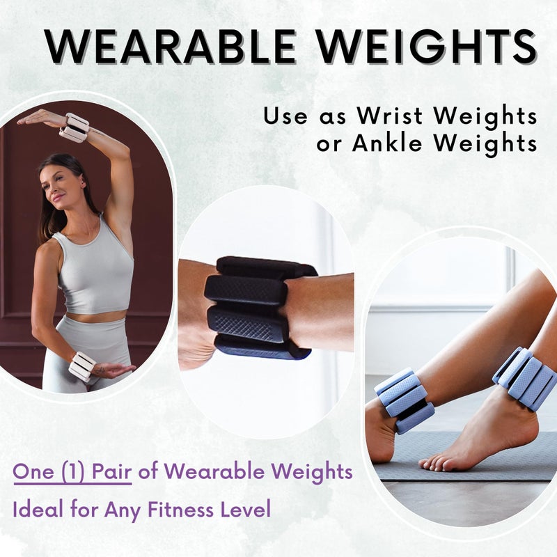 Polyfit Wrist & Ankle Weights - 1 Pair - Wearable Ankle Weights for Women and Men - Wearable Bracelet for Exercise, Yoga, Walking, Running, Dance, Barre, Pilates, Cardio, Aerobics - Sand - Image 2