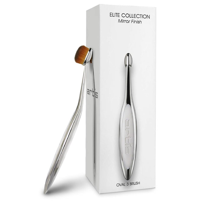Artis Artis Elite Oval 3 Brush Oval Makeup Brush Luxury Synthetic Cosmefibre Brus Ideal For Eye Cream, Concealer, Highlight Use With Liquids, Powders, and Creams Creates Airbrush Finish