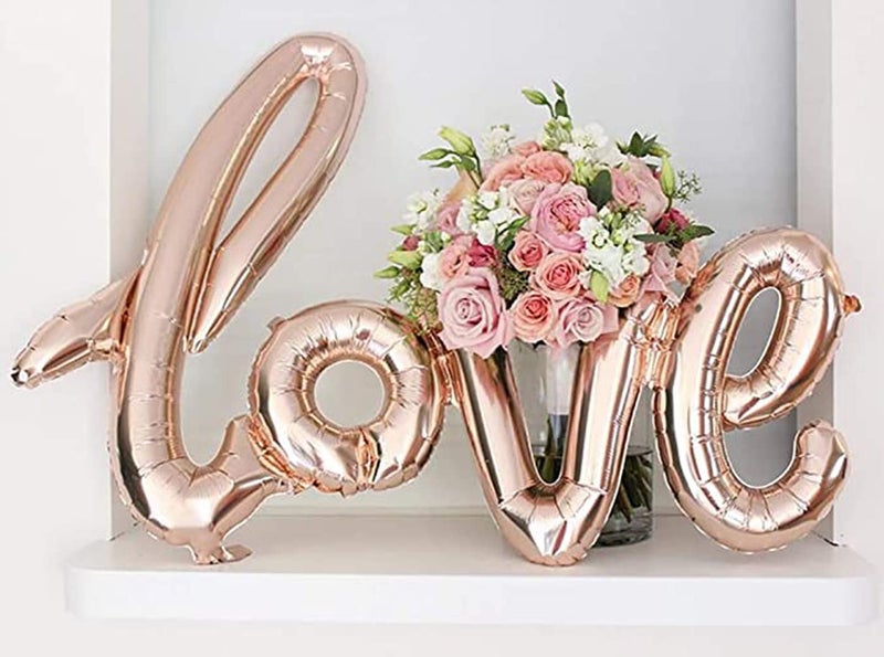 AMFIN® Love Foil Balloons (Pack of 12) - Rosegold Heart Balloons for Valentine's Day Decoration - Image 3