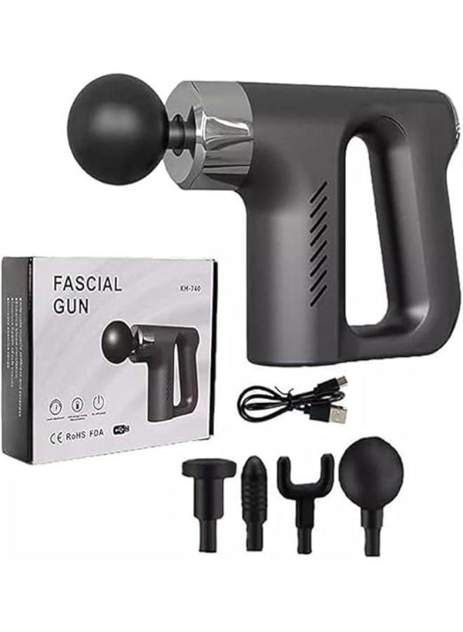 Handheld Physiotherapy Massage Gun - Deep Tissue Percussion Massager with 4 Specialized Heads - Muscle Relaxation (Multi-Color) - Image 1